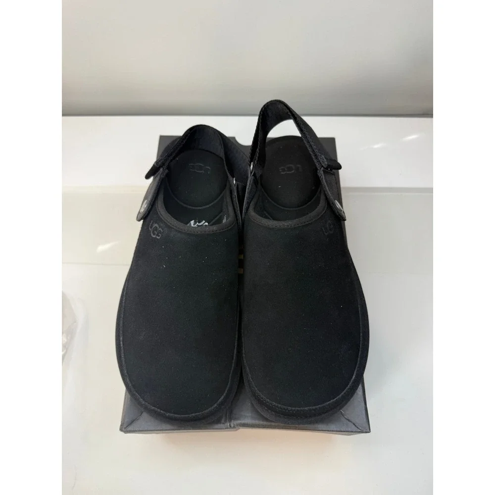 UGG Goldencoast Clog Black Suede‎ Adjustable Strap Size Mens 11 1142172 NEW